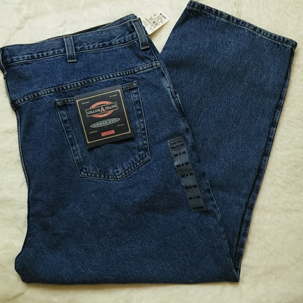 Grade A Classic 5 Pocket Cotton Denim  Jeans - 50x30 -  NWT